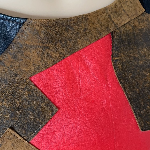 VINTAGE | Leather patchwork top - Picture 7 of 12